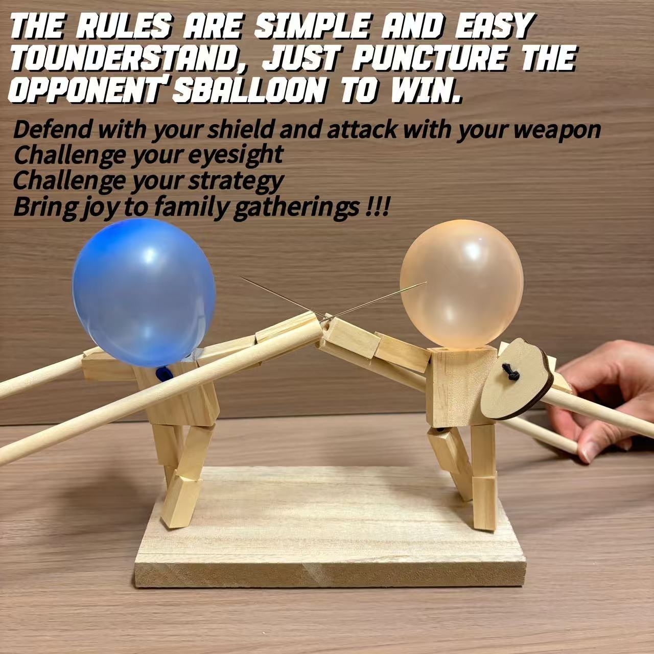 2-Player Wooden Ninja Fencing Puppets – A Fun & Competitive Game for All Ages